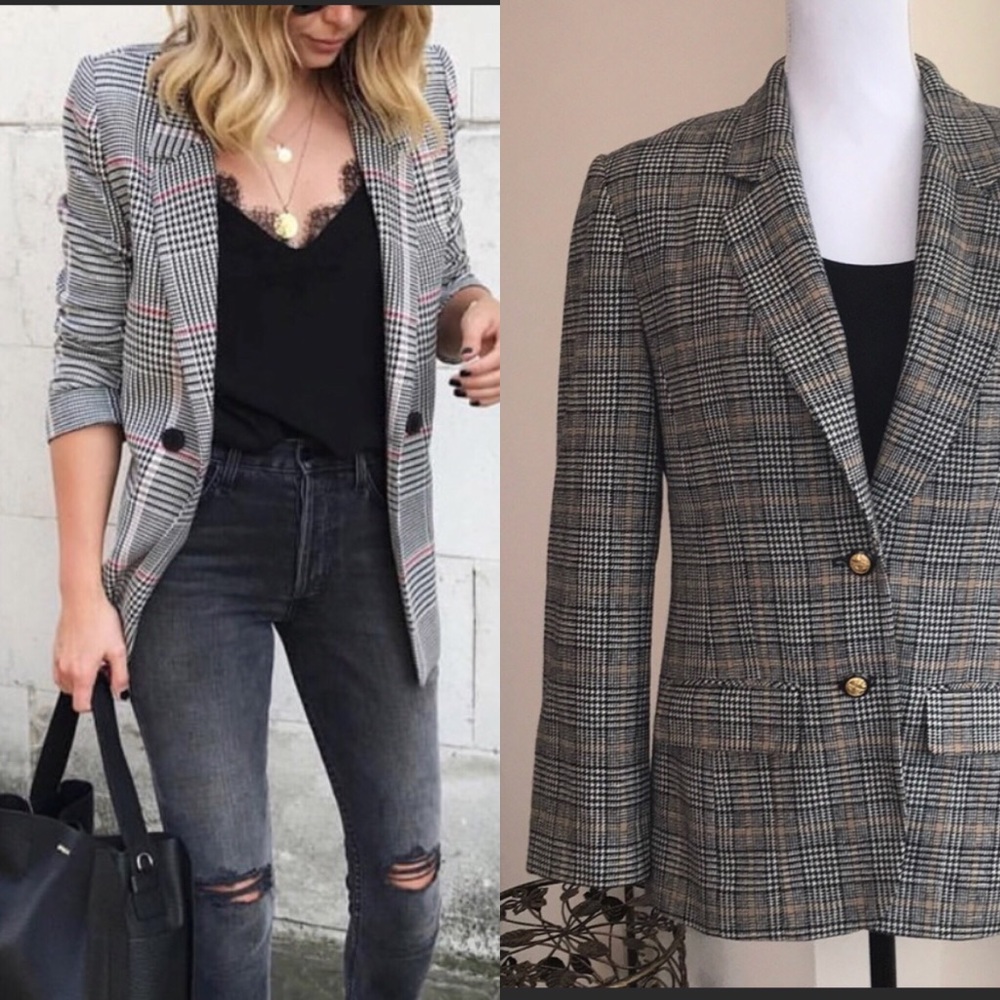 Pendleton 100% virgin wool plaid blazer